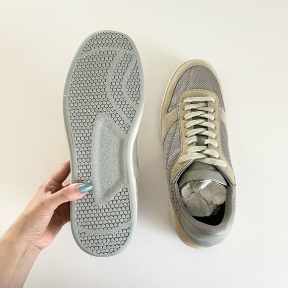 John Elliott Handcrafted Taupe & Gray Low Top Leather Sneakers EU 44 Size 11 - Picture 5 of 12